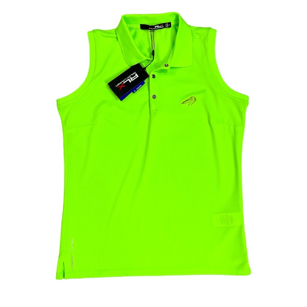 NWT RLX Ralph Lauren Classic Fit Sleeveless Polo in Neon Size Medium